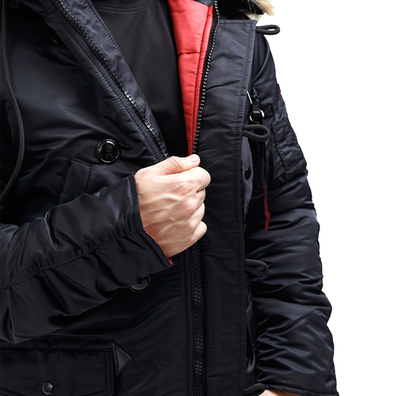 Куртка Аляска чоловіча зимова Slim Fit N-3B Black, Розмір: 56-58 (XL), зображення 10