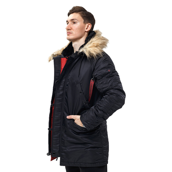 Куртка Аляска чоловіча зимова Slim Fit N-3B Black, Розмір: 56-58 (XL), зображення 4