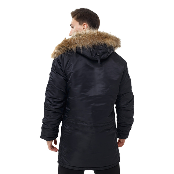 Куртка Аляска мужская зимняя Slim Fit N-3B Black, Размер: 44-46 (S), фото 5