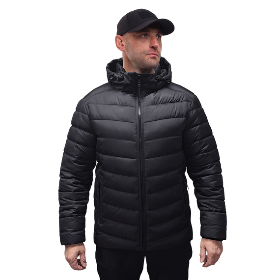 Чорна стьобана куртка чоловіча з капюшоном Proxima Black, Розмір: 44-46 (S), зображення 3