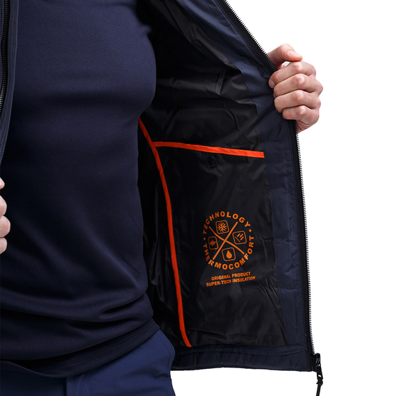 Синяя мужская куртка спортивная с капюшоном Proxima Navy, Размер: 56-58 (XL), фото 13