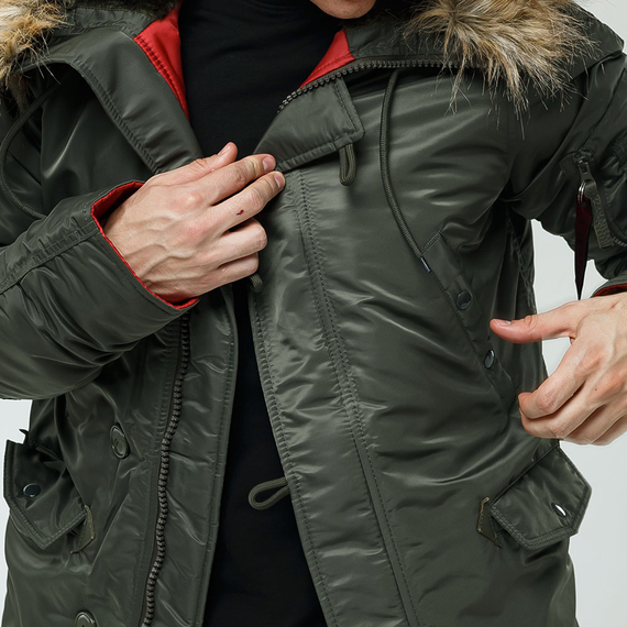 Чоловіча куртка Аляска Slim Fit N-3B Olive, Розмір: 52-54 (L), зображення 7