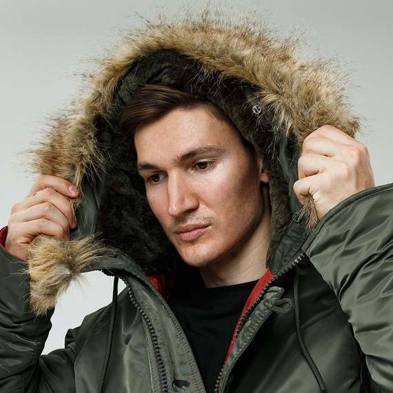 Мужская куртка Аляска Slim Fit N-3B Olive, Размер: 48-50 (M), фото 7