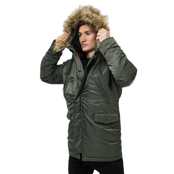 Чоловіча куртка Аляска Slim Fit N-3B Olive, Розмір: 52-54 (L), зображення 2