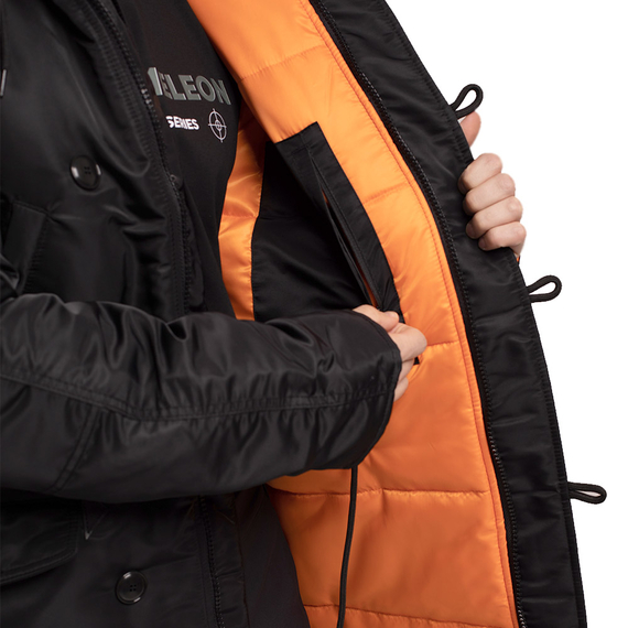 Чорна зимова куртка Аляска N-3B Black чоловіча подовжена, Розмір: 40-42 (XS), зображення 9