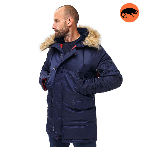 Мужская куртка Аляска синяя Slim Fit N-3B Navy, Размер: 44-46 (S)