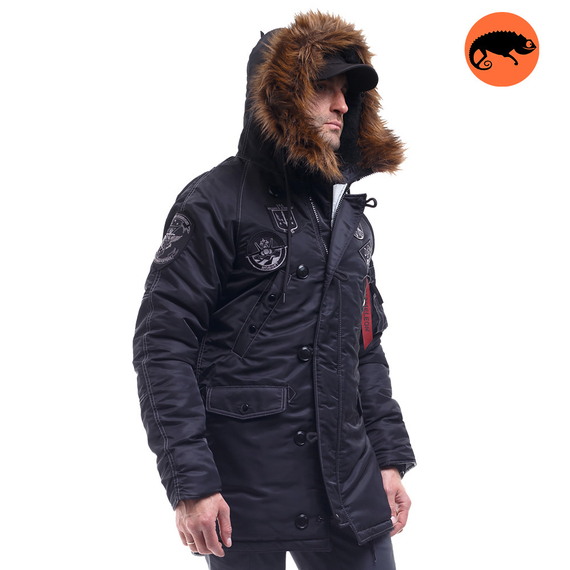 Зимняя куртка Аляска мужская черная N-3B Top Gun Black, Размер: 52-54 (L)