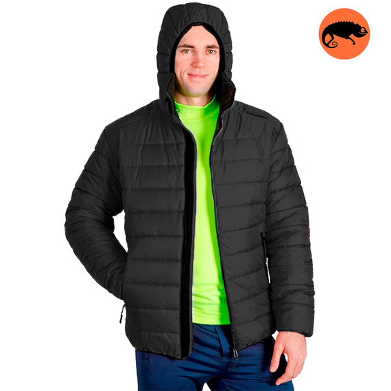 Стьобана куртка чоловіча з капюшоном Maximus Black чорна, Розмір: 62-60 (XXL)