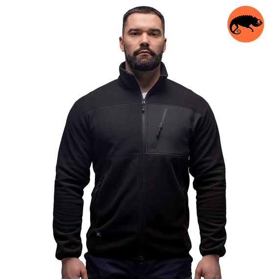 Демісезонна чоловіча кофта флісова чорна Stratus Black, Розмір: 44-46 (S)