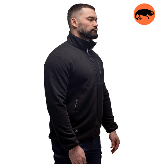 Демисезонная мужская кофта флисовая черная Stratus Black, Размер: 40-42 (XS), фото 3