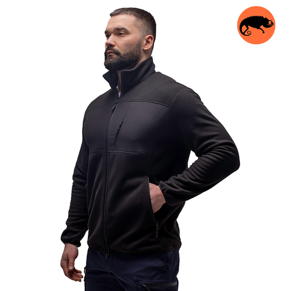 Демисезонная мужская кофта флисовая черная Stratus Black, Размер: 40-42 (XS), фото 2